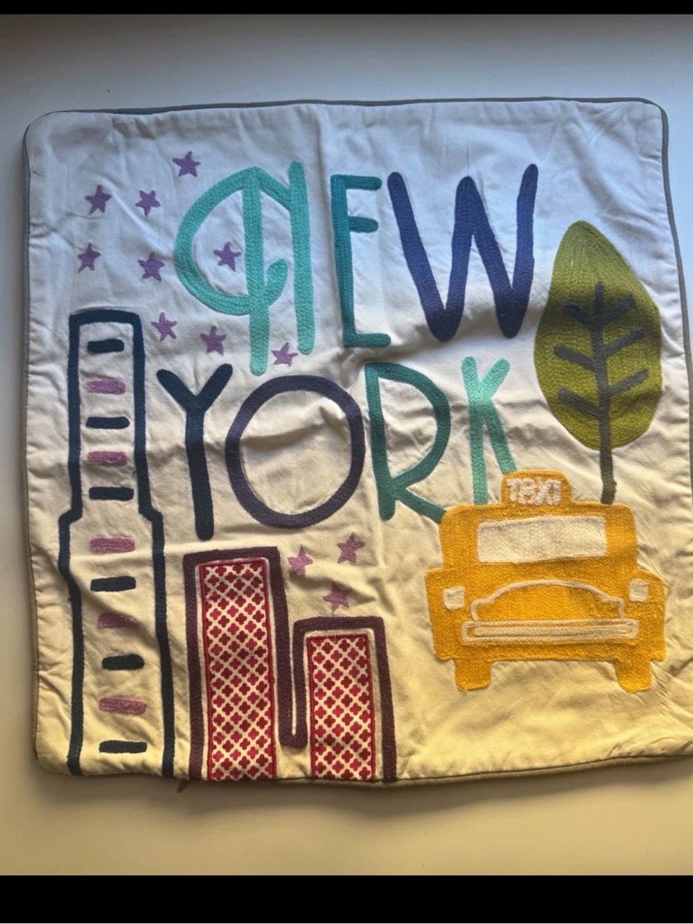 Pottery Barn Teen White 'New York' Graphic Tee with Multicolor City Print